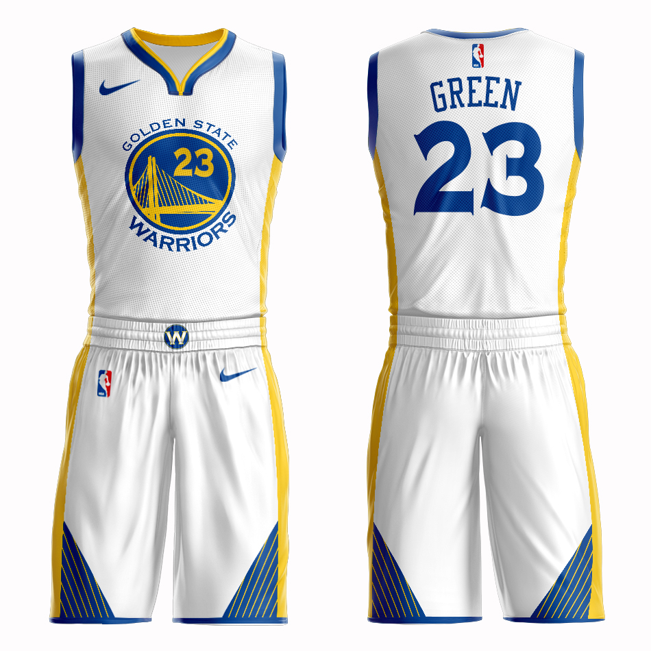 Men 2019 NBA Nike Golden State Warriors #23 Green white Customized jersey